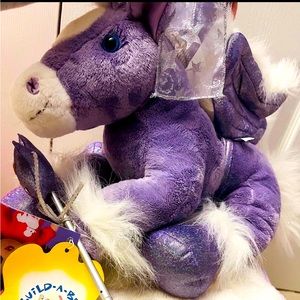 💜Build A Bear Purple And White Pegasus Pony 17"💜